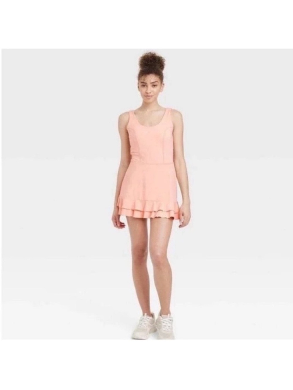 JoyLab ruffle active tennis sporty skort dress Peachy pink  preppy soft girl